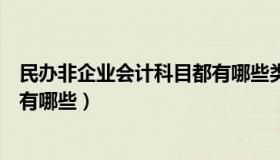 民办非企业会计科目都有哪些类别（民办非企业会计科目都有哪些）