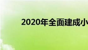 2020年全面建成小康社会2035年