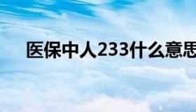 医保中人233什么意思（233什么意思）