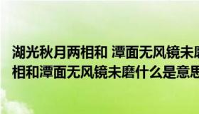 湖光秋月两相和 潭面无风镜未磨的诗意是什么（湖光秋月两相和潭面无风镜未磨什么是意思）