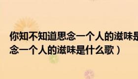 你知不知道思念一个人的滋味是什么歌歌词（你知不知道思念一个人的滋味是什么歌）