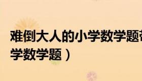 难倒大人的小学数学题带答案（难倒大人的小学数学题）