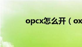 opcx怎么开（oxps怎么打开）