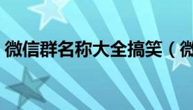 微信群名称大全搞笑（微信群名字大全搞笑）