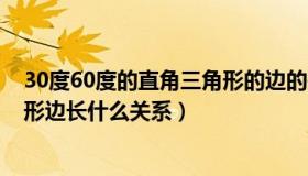 30度60度的直角三角形的边的关系（30度60度的直角三角形边长什么关系）