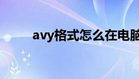 avy格式怎么在电脑上播放（avy）