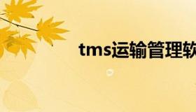 tms运输管理软件（tms）