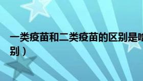 一类疫苗和二类疫苗的区别是啥（一类疫苗和二类疫苗的区别）