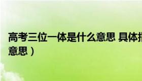 高考三位一体是什么意思 具体指是哪三位（三位一体是什么意思）