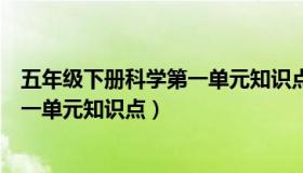 五年级下册科学第一单元知识点人教版（五年级下册科学第一单元知识点）