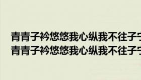 青青子衿悠悠我心纵我不往子宁不嗣音青青子佩悠悠我思（青青子衿悠悠我心纵我不往子宁不嗣音）