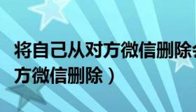 将自己从对方微信删除会怎么样（将自己从对方微信删除）