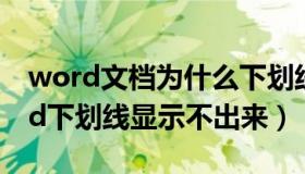 word文档为什么下划线不显示（为什么word下划线显示不出来）