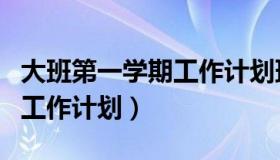 大班第一学期工作计划班主任（大班第一学期工作计划）