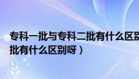 专科一批与专科二批有什么区别呀图片（专科一批与专科二批有什么区别呀）