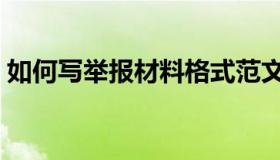 如何写举报材料格式范文（如何写举报材料）