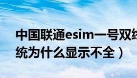 中国联通esim一号双终端（中国联通ESS系统为什么显示不全）