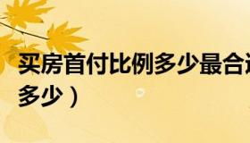 买房首付比例多少最合适（买房首付的比例是多少）