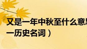 又是一年中秋至什么意思（又是一年中秋月打一历史名词）