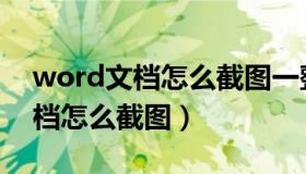 word文档怎么截图一整页的图片（word文档怎么截图）