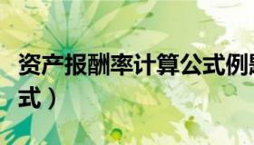 资产报酬率计算公式例题（资产报酬率计算公式）