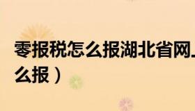 零报税怎么报湖北省网上报税流程（零报税怎么报）