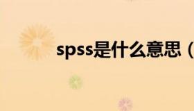 spss是什么意思（spss是什么）