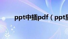 ppt中插pdf（ppt里插入pdf文件）