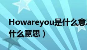 Howareyou是什么意思哦（howareyou是什么意思）