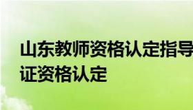 山东教师资格认定指导中心 山东省教师资格证资格认定