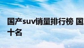 国产suv销量排行榜 国产车suv质量排行榜前十名