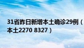 31省昨日新增本土确诊29例（老牛视角：31省份昨日新增本土2270 8327）