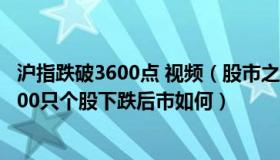 沪指跌破3600点 视频（股市之我见：沪指失守3000点超4600只个股下跌后市如何）