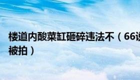 楼道内酸菜缸砸碎违法不（66说事：男子往楼道酸菜缸撒尿被拍）