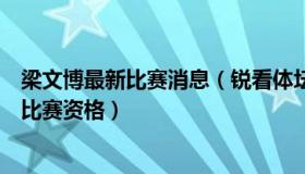 梁文博最新比赛消息（锐看体坛：梁文博等六人被停止国内比赛资格）