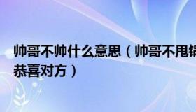 帅哥不帅什么意思（帅哥不甩锅：以前票房反超了会画海报恭喜对方）