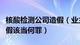 核酸检测公司造假（业主小学：若核检公司造假该当何罪）