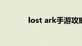 lost ark手游攻略（lost ark