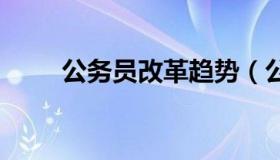 公务员改革趋势（公务员改革 知乎