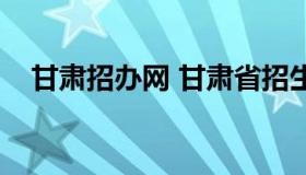 甘肃招办网 甘肃省招生办公室官网入口）