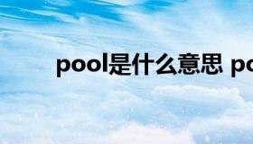 pool是什么意思 pools是什么意思