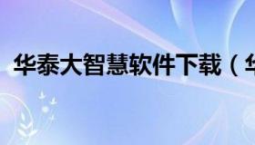 华泰大智慧软件下载（华泰大智慧交易软件