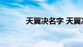 天翼决名字 天翼决还有人玩吗