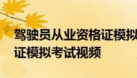 驾驶员从业资格证模拟考试 驾驶员从业资格证模拟考试视频