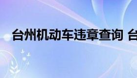 台州机动车违章查询 台州查违章车辆查询