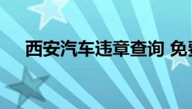 西安汽车违章查询 免费查汽车违章查询