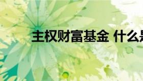 主权财富基金 什么是主权财富基金