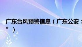 广东台风预警信息（广东公安：直击：广东迎战台风“马鞍”）