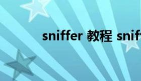 sniffer 教程 sniffer怎么使用）