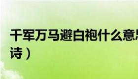 千军万马避白袍什么意思（千兵万马避白袍全诗）